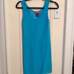 Blue tight bodycon dress